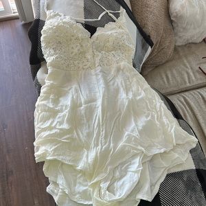 White romper with lace top